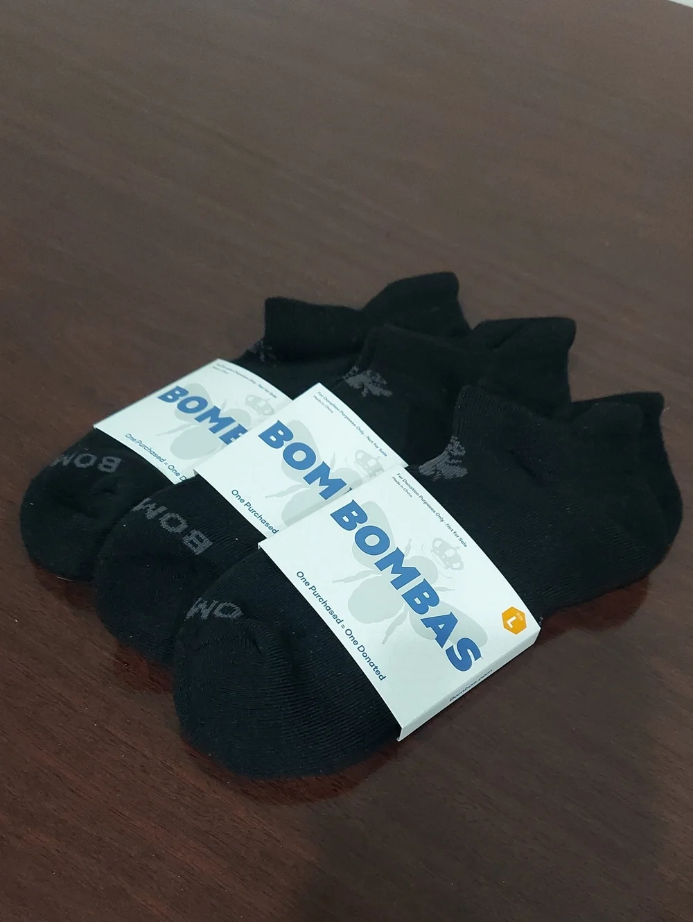 ❤️ Bombas Low-Cut Athletic Socks - Black (3-Pack)